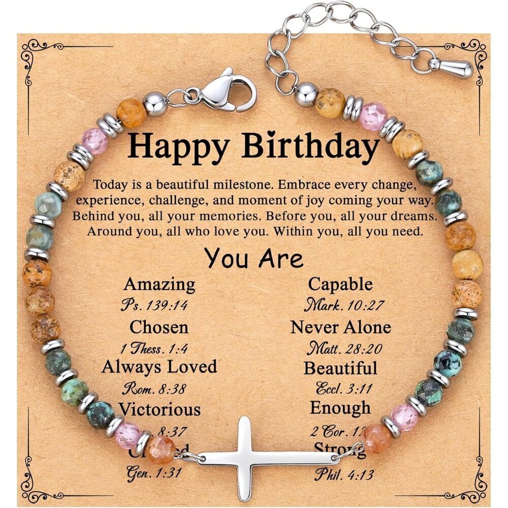 Christian Cross Bracelet Stainless Steel Women's Adjustable Gift